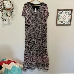 Lane Bryant sheer floral flowy maxi dress 14/16 NWT